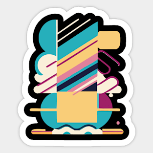 linear artistic composition Sticker